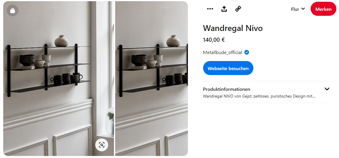 Produkt Pin auf Pinterest von Metallbude