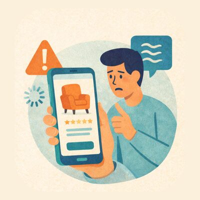 Webseite ist nicht Mobile-First konzipiert – ein Fehler im Möbel E-Commerce